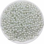 Hedef Bijuteri 50 gr Beyaz Cam Inci Boncuk 6mm Renkli Plastik Takı Yapım Malzemesi - yok