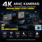 Hedef Takip 4K Araç Kamerası HT03 7/24 Kayıt Adas Bsd - Antrasit - Gri