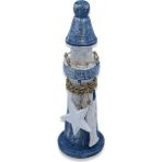 Hedicaret Ahşap 25 cm Deniz Feneri Biblo Mavi Beyaz