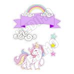hedimo Mor Unicorn Set Yenilebilir Kağıt Baskısı