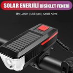Hedivio Su Geçirmez Güneş Enerjili Led Işıklı Bisiklet Farı