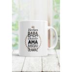 Hediyara Herkes Baba Olabilir Ama Babişko Olamaz Baskılı Seramik Kupa Bardak - Beyaz - 199 ml