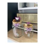 hediye atölyesi Seramik Vernikli 2’li Mor set kavanoz 500ml-800ml