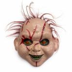 Hediye Bahçesi Saçlı Chucky Korku Maskesi – Gerçekçi Dikişli ve Detaylı Maske