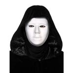 Hediye Bahçesi Siyah Kapüşonlu 120 cm Pelerin ve Beyaz Boyanabilir Tam Yüz Maske
