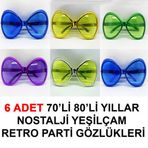 Hediye Bahçesi Yeşilçam Retro Parti Gözlükleri 6 Adet