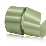 Hediye bandı adaçayı yeşili 50 mm genişliğinde, 23 metre saten bantlar, beyaz kumaş, kurdele bandı, el sanatları, çelenkler, düğün dekorasyonu, Noel, saç fiyonkları, çiçek buketleri, doğum günü hediye