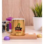 Hediye Dükkanı Fizik Mühendisi Ahşap Altlıklı Mumlu Gold Kupa Bardak