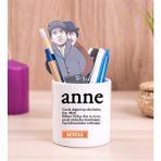 Hediye Dükkanı Kişiye Özel Anne Kelime Anlamı Seramik Kalemlik