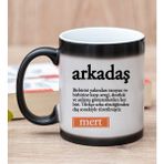 Hediye Dükkanı Kişiye Özel Arkadaş Kelimesi için Anlam Baskılı Sihirli Kupa Bardak
