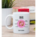 Hediye Dükkanı Kişiye Özel Balık Burcuna Beyaz Kupa Bardak
