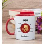Hediye Dükkanı Kişiye Özel Başak Burcuna Hediye Kırmızı Kupa Bardak