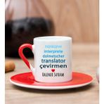 Hediye Dükkanı Kişiye Özel Çevirmen Kırmızı Türk Kahvesi Fincanı