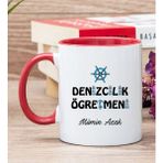 Hediye Dükkanı Kişiye Özel Denizcilik Öğretmeni Kırmızı Kupa