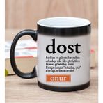 Hediye Dükkanı Kişiye Özel Dost Kelimesi için Anlam Baskılı Sihirli Kupa Bardak