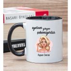 Hediye Dükkanı Kişiye Özel Eyeliner Gibiyim Çekemiyorlar Baskılı Siyah Kupa Bardak