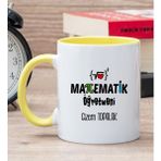 Hediye Dükkanı Kişiye Özel Matematik Öğretmeni Sarı Kupa Bardak