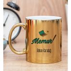 Hediye Dükkanı Kişiye Özel Memur Gold Kupa Bardak