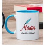 Hediye Dükkanı Kişiye Özel Müdür Mavi Kupa