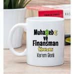 Hediye Dükkanı Kişiye Özel Muhasebe ve Finansman Öğretmeni Beyaz Kupa Bardak