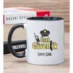 Hediye Dükkanı Kişiye Özel Özel Güvenlik Baskılı Siyah Kupa Bardak