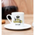 Hediye Dükkanı Kişiye Özel Özel Güvenlik Beyaz Türk Kahvesi Fincanı
