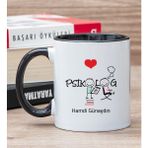Hediye Dükkanı Kişiye Özel Psikolog Siyah Kupa Bardak