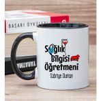 Hediye Dükkanı Kişiye Özel Sağlık Bilgisi Öğretmeni Siyah Kupa Bardak