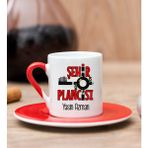 Hediye Dükkanı Kişiye Özel Şehir Plancısı Kırmızı Türk Kahvesi Fincanı