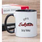 Hediye Dükkanı Kişiye Özel Sekreter Baskılı Siyah Kupa Bardak