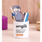 Hediye Dükkanı Kişiye Özel Sevgili Kelime Anlamı Seramik Kalemlik