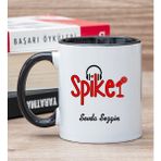 Hediye Dükkanı Kişiye Özel Spiker Siyah Kupa Bardak