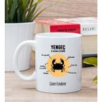 Hediye Dükkanı Kişiye Özel Yengeç Burcuna Özel Beyaz Kupa Bardak