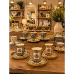 Hediye Esterhomedecor 6 Kişilik Porselen Kahve Fincan Takımı - 001-Renkli
