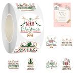 Hediye Etiket Etiketleri Noel,500 adet/rulo Merry Rulo Etiketler - 1.5 İnç, Yuvarlak Noel Etiketleri, Zarf Sticker Ev Dekorasyonu Etiket Scrapbooking Tacery