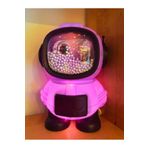 Hediye Fikri Işıklı Astronot Tasarımlı Kumbara 11 cm x 11 cm 17,6 cm Mor Renk