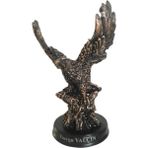 Hediye Fikri Kişiye Özel Polyester Kartal Figürü Dekoratif Heykel 13X9 cm Bronz Görünümlü Masa Üstü Kartal Biblosu - 000-Siyah