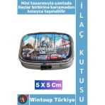 #Hediye Hediyelik Eşya Çok Şık İstanbul Temalı 2 Bölmeli Vitamin Tablet İlaç Saklama Kutusu 5 X 5 Cm