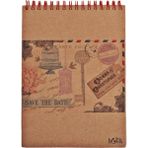 Hediye Kanalı Save The Date Kraft Kapaklı Çizgili Spiralli Defter
