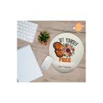 Hediye Kapımda Kişiye Özel Kelebek Temalı Kendini Özgür Bırak Yazılı Mouse Pad Bilek Destekli