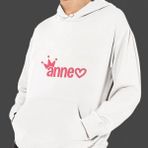 Hediye Kesesi Anneler Günü "annem" Baskılı Cepli, Kapşonlu Beyaz Unisex Sweatshirt HK2625 - 2XL