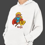Hediye Kesesi Kişiye Özel Anneler Günü "süper Annem" Baskılı Cepli, Kapşonlu Beyaz Unisex Sweatshirt HK2626 - 3