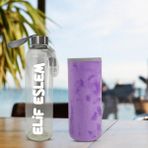 Hediye Kesesi Kişiye Özel Peluş Kılıflı Cam MATARA 750 ML - Lila