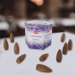 Hediye Kesesi Lavanta (Lavender) Geri Akış Şelale 40'lı Tütsü Mumu - Renkli