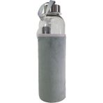 Hediye Kesesi Peluş Kılıflı Cam Matara 750 ML - Gri