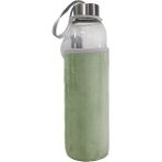 Hediye Kesesi Peluş Kılıflı Cam Matara 750 ML - Yeşil