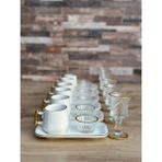Hediye Köşkü Eliza 24 Parça Lüks Kahve Sunum Seti, 6 Kişilik Full Set - Beyaz