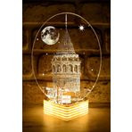 Hediye Kovanı Galata Kulesi Görselli 3d Görünümlü Led Lamba