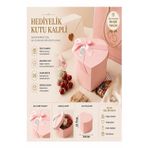 Hediye Kutusu Orta Boy Pembe Kalpli 1 Paket K-8634 Boş Hediye Kutusu Sevgiliye Özel Kurdelalı Kutu Karton Kutu Hatıra