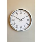 Hediye Metal Beyaz Retro Duvar Saati 40 Cm